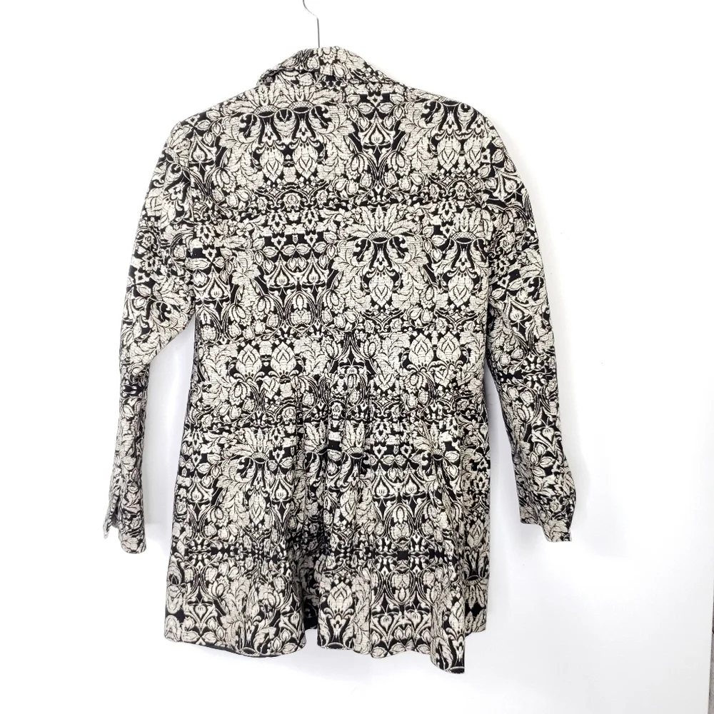 Tyler Boe tunic length Bali inspired print coat size 10 - Picture 3 of 12